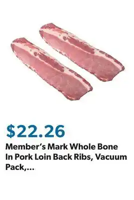 Sam's Club Member's Mark Whole Bone In Pork Loin Back Ribs, Vacuum Pack, priced per pound offer