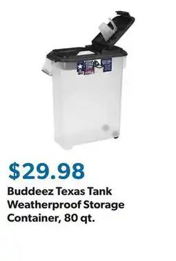 Sam's Club Buddeez Texas Tank Weatherproof Storage Container, 80 qt offer