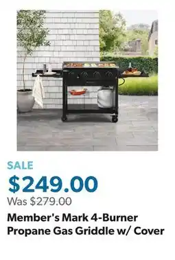 Sam's Club Member's Mark 4-Burner Propane Gas Griddle w/ Cover offer