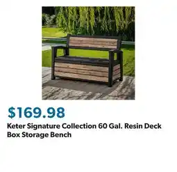 Sam's Club Keter Signature Collection 60 Gal. Resin Deck Box Storage Bench offer