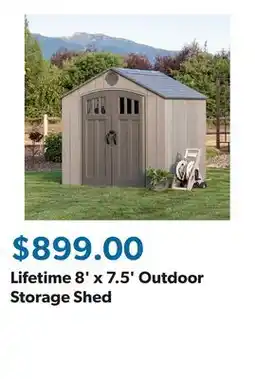 Sam's Club Lifetime 8' x 7.5' Outdoor Storage Shed offer