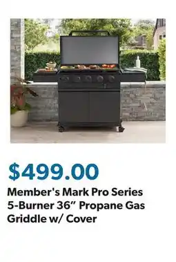 Sam's Club Member's Mark Pro Series 5-Burner 36 Propane Gas Griddle w/ Cover offer