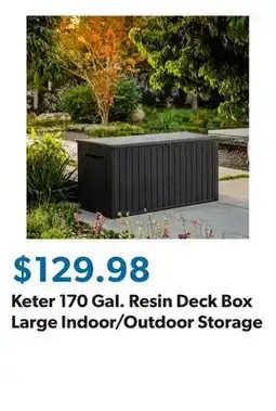 Sam's Club Keter 170 Gal. Resin Deck Box Large Indoor/Outdoor Storage offer
