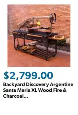 Sam's Club Backyard Discovery Argentine Santa Maria XL Wood Fire & Charcoal Grill w/ Asado Clamp offer