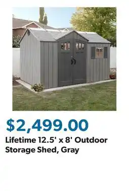 Sam's Club Lifetime 12.5' x 8' Outdoor Storage Shed, Gray offer