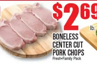 Extra Supermarket BONELESS CENTER CUT PORK CHOPS offer