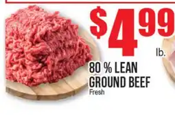 Extra Supermarket 80 % LEAN GROUND BEEF offer