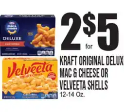 Extra Supermarket KRAFT ORIGINAL DELUX MAC & CHEESE OR VELVEETA SHELLS offer