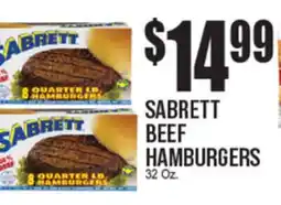 Extra Supermarket SABRETT BEEF HAMBURGERS offer