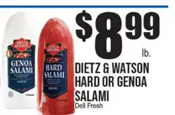 Extra Supermarket DIEZ & WATSON HARD OR GENOA SALAMI offer