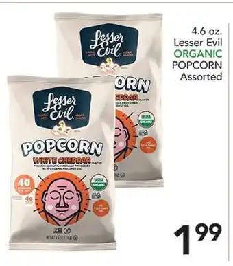 Pete's Fresh Market 4.6 oz. Lesser Evil ORGANIC POPCORN Assorted offer