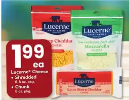 ACME Lucerne Cheese Shredded 6-8 oz. pkg., Chunk 8 oz. pkg offer