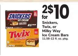 ACME Snickers, Twix, or Milky Way Ice Cream Bars offer