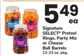 ACME Signature SELECT Pretzel Rings, Party Mix or Cheese Ball Barrels offer
