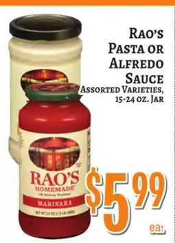 Trade Fair Supermarket Rao's Pasta Or Alfredo Sauce offer