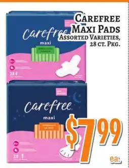 Trade Fair Supermarket CAREFREE MAXI PADS ASSORTED VARIETIES offer