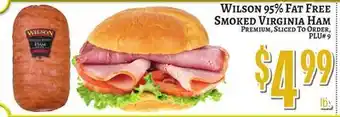 Trade Fair Supermarket WILSON 95% FAT FREE SMOKED VIRGINIA HAM offer