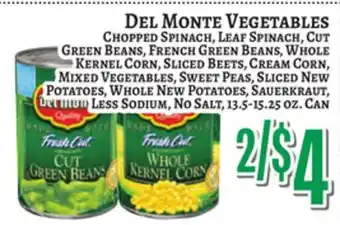 Trade Fair Supermarket DEL MONTE VEGETABLES offer