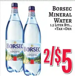 Trade Fair Supermarket BORSEC MINERAL WATER offer