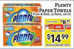 Trade Fair Supermarket PLENTY PAPER TOWELS offer
