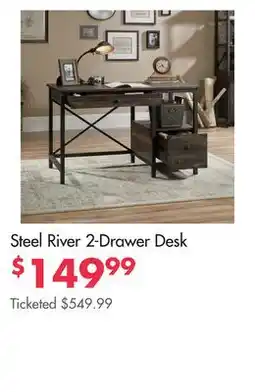 Boscov's Steel River 2-Drawer Desk offer