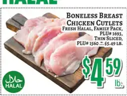 Trade Fair Supermarket BONELESS BREAST CHICKEN CUTLETS offer