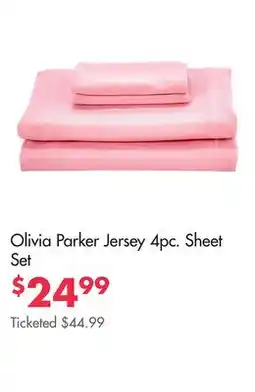 Boscov's Olivia Parker Jersey 4pc. Sheet Set offer