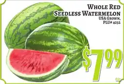 Trade Fair Supermarket WHOLE RED SEEDLESS WATERMELON offer