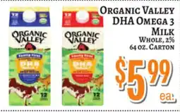 Trade Fair Supermarket ORGANIC VALLEY DHA Omega 3 Milk offer