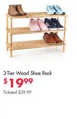 Boscov's 3-Tier Wood Shoe Rack offer
