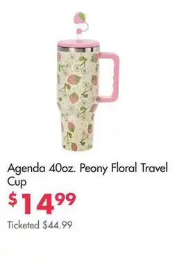 Boscov's Agenda 40oz. Peony Floral Travel Cup offer