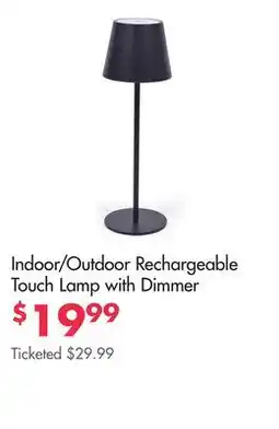 Boscov's Indoor/Outdoor Rechargeable Touch Lamp with Dimmer offer