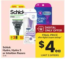 ACME Schick Hydro, Hydro 5 or Intuition Razors offer
