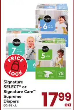 ACME Signature SELECT or Signature Care Supreme Diapers offer