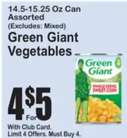 SuperFresh Green Giant Vegetables offer