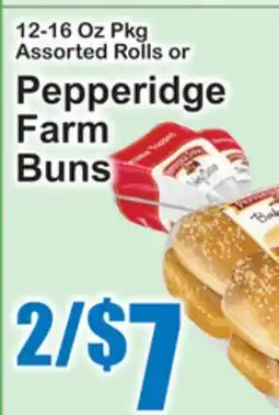 SuperFresh 12-16 Oz Pkg Assorted Rolls or Pepperidge Farm Buns offer