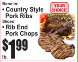 SuperFresh Bone In: Country Style Pork Ribs Sliced Rib End Pork Chops offer