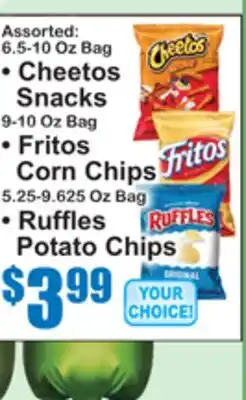 SuperFresh • Cheetos Snacks • Fritos Corn Chips • Ruffles Potato Chips offer