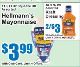 SuperFresh Hellmann's Mayonnaise, Kraft Dressing offer