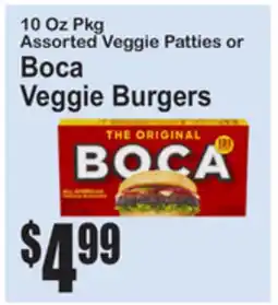 SuperFresh 10 Oz Pkg Assorted Veggie Patties or Boca Veggie Burgers offer