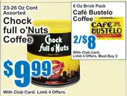 SuperFresh Chock full o'Nuts Coffee offer