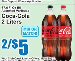 SuperFresh 67.6 Fl Oz Btl Assorted Varieties Coca-Cola 2 Liters offer