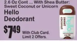 SuperFresh Hello Deodorant offer