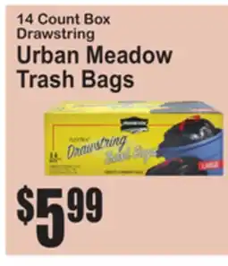 SuperFresh 14 Count Box Drawstring Urban Meadow Trash Bags offer