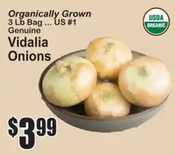 SuperFresh Organically Grown 3 Lb Bag ... US #1 Genuine Vidalia Onions offer