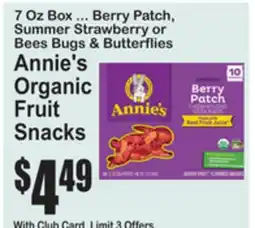 SuperFresh Annie's Organic Fruit Snacks offer