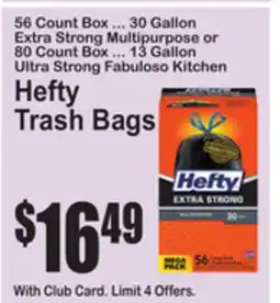 SuperFresh Hefty Trash Bags offer