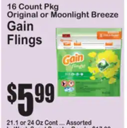 SuperFresh Original or Moonlight Breeze Gain Flings offer