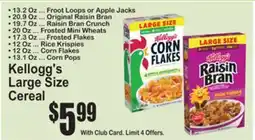SuperFresh Kellogg's Large Size Cereal offer