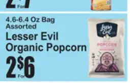 SuperFresh Lesser Evil Organic Popcorn offer